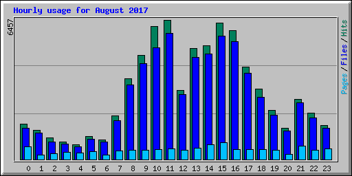 Hourly usage for August 2017