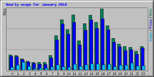 Hourly usage for January 2018