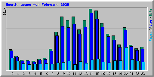 Hourly usage for February 2020