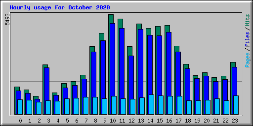 Hourly usage for October 2020