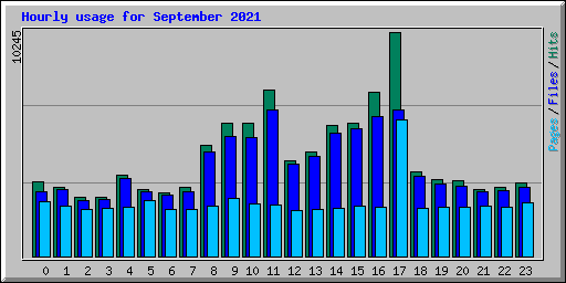 Hourly usage for September 2021
