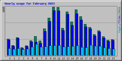 Hourly usage for February 2023