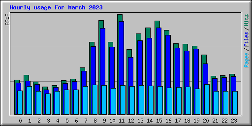 Hourly usage for March 2023